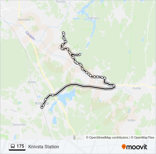 175 bus Line Map