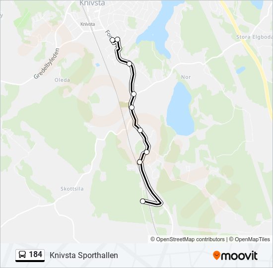 184 bus Line Map