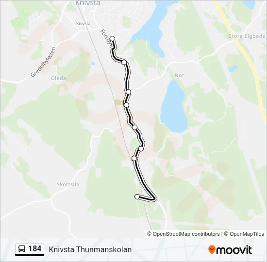 184 Bus Line Map