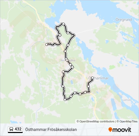 432 bus Line Map