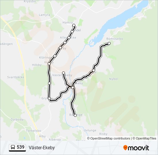 539 bus Line Map