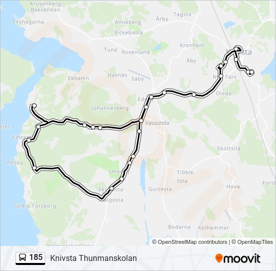 185 bus Line Map