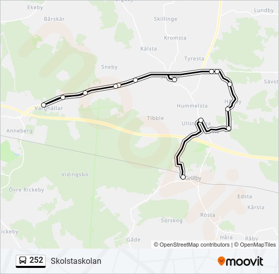 252 bus Line Map