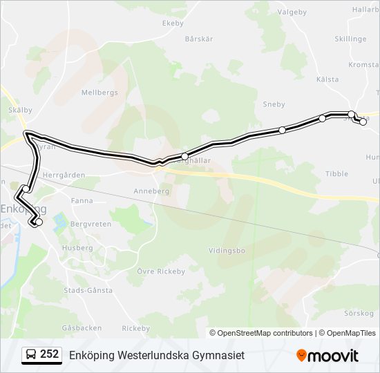 252 bus Line Map