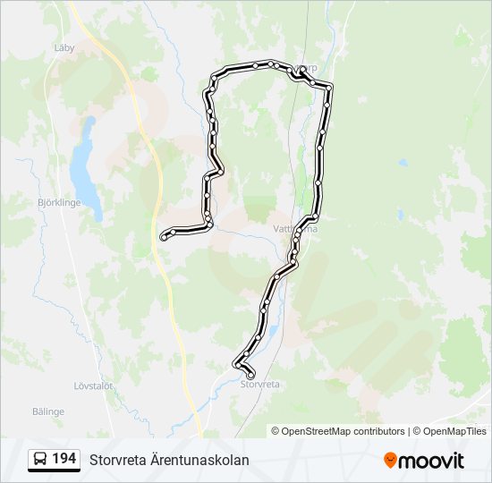 194 bus Line Map