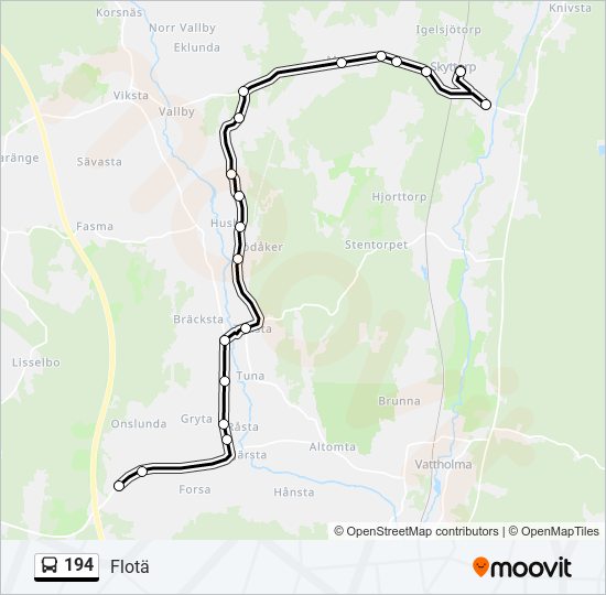 194 bus Line Map