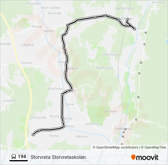 194 Bus Line Map