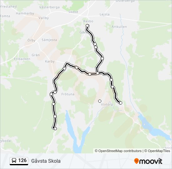 126 bus Line Map