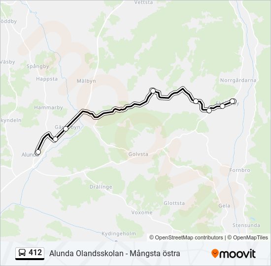 412 bus Line Map