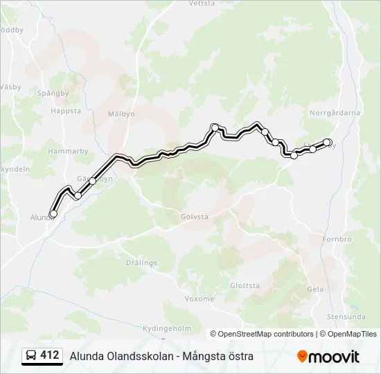 412 Bus Line Map
