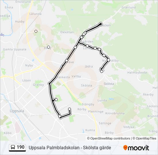 190 bus Line Map