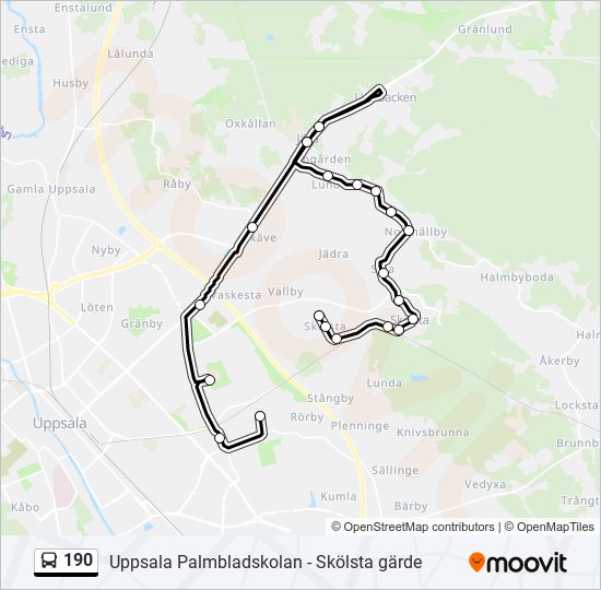 190 bus Line Map