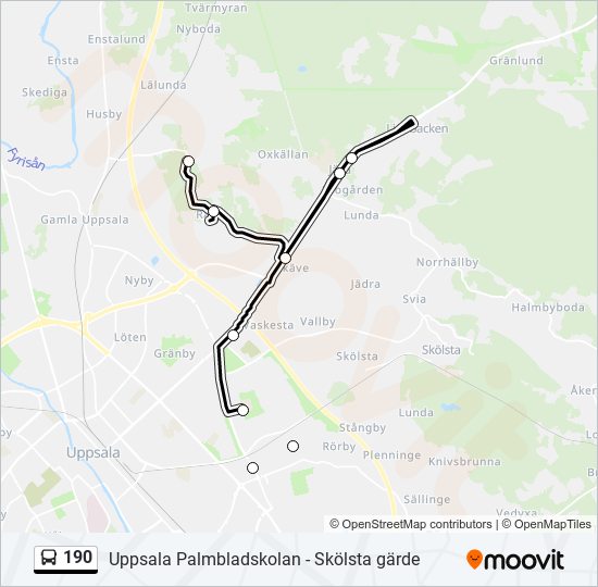 190 bus Line Map