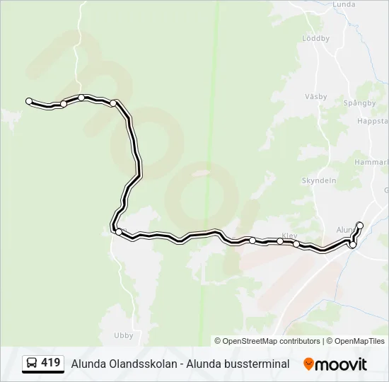 419 Bus Line Map