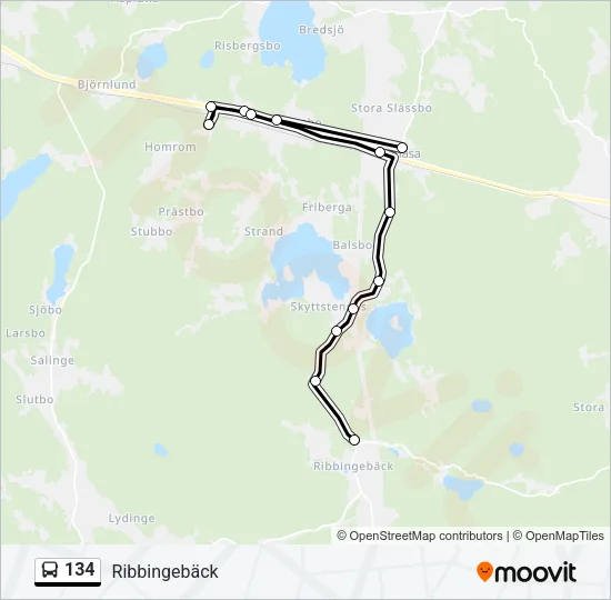 134 Bus Line Map