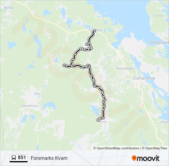 851 bus Line Map