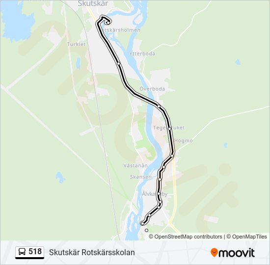 518 bus Line Map