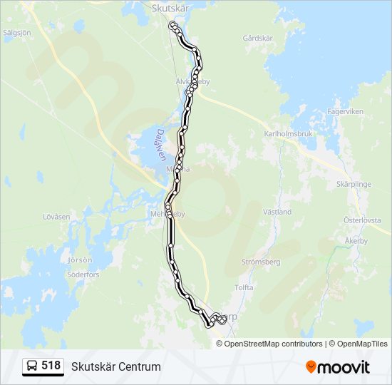 518 bus Line Map