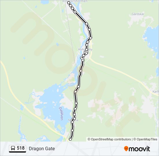 518 bus Line Map