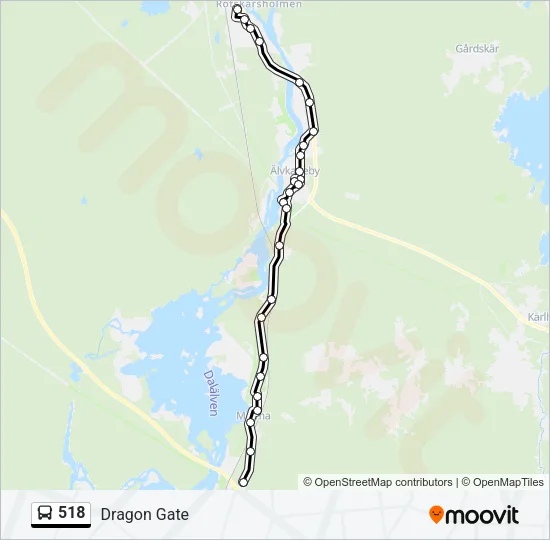 518 Bus Line Map