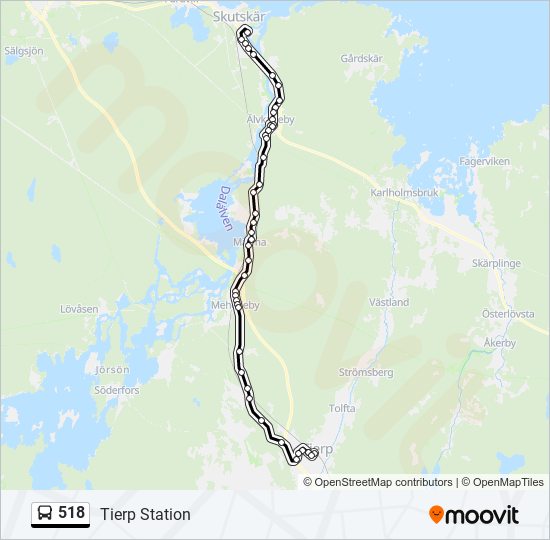 518 bus Line Map