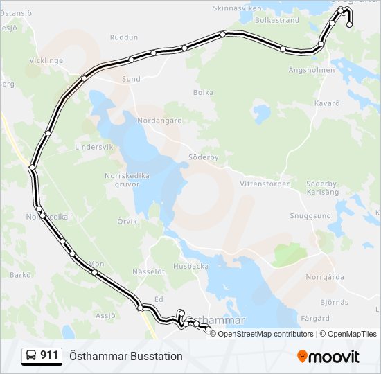 911 bus Line Map