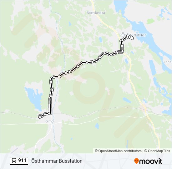 911 bus Line Map