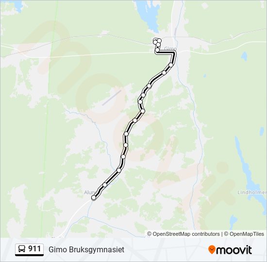 911 bus Line Map