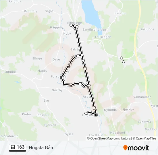 163 Bus Line Map