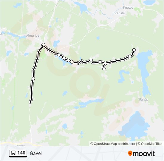 140 bus Line Map