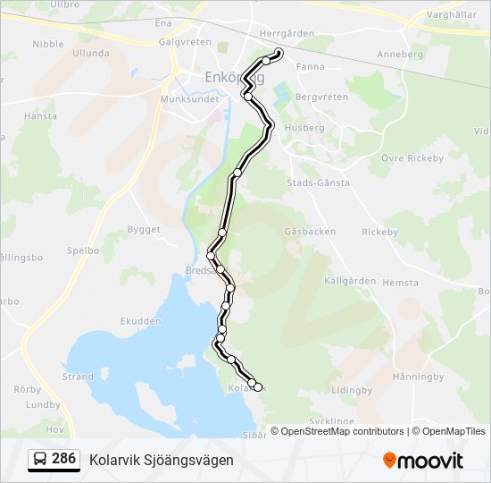 286 bus Line Map