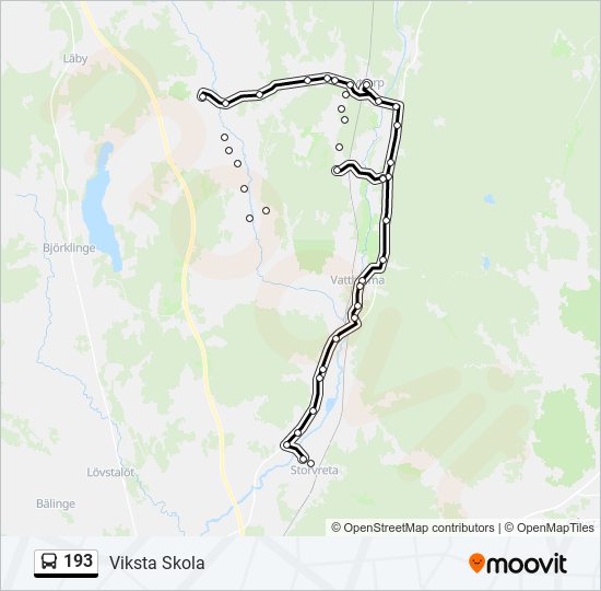 193 bus Line Map