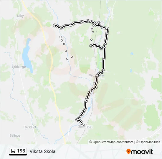193 Bus Line Map