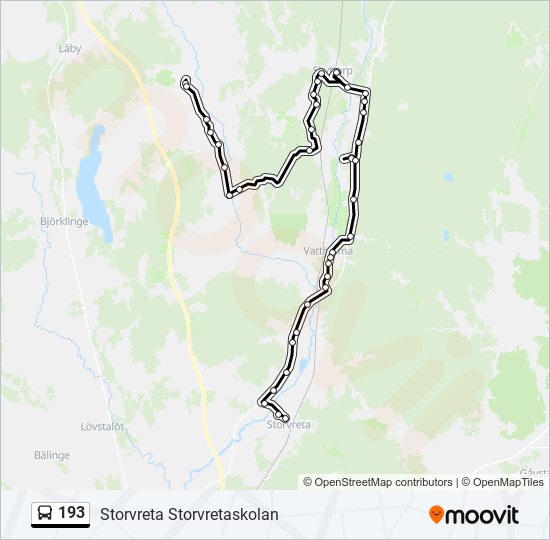 193 bus Line Map