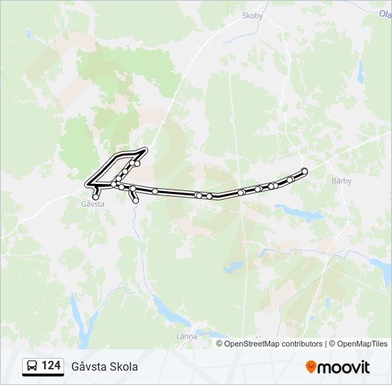 124 bus Line Map