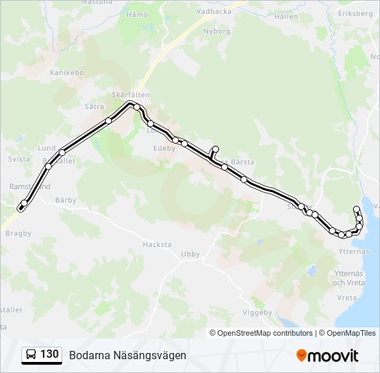 130 bus Line Map