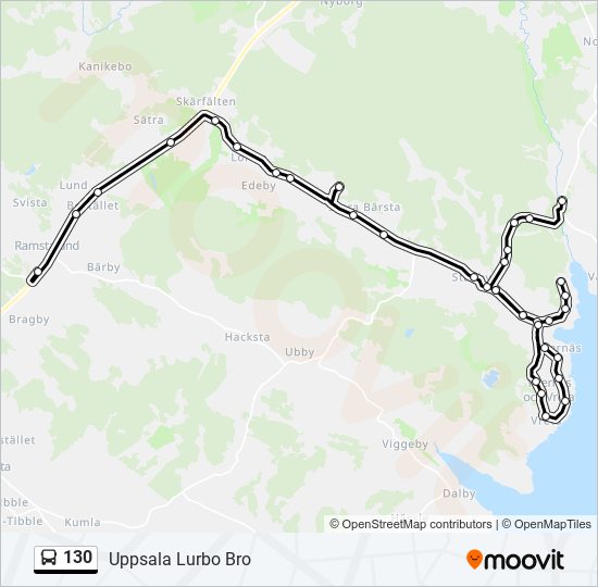 130 bus Line Map