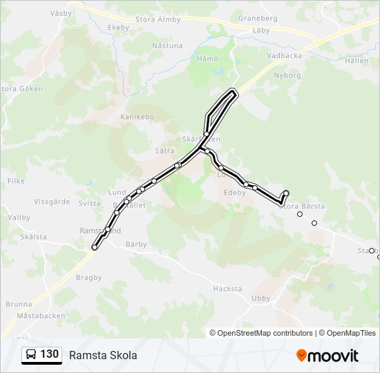 130 bus Line Map