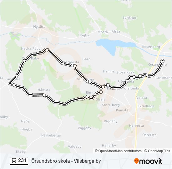 231 bus Line Map