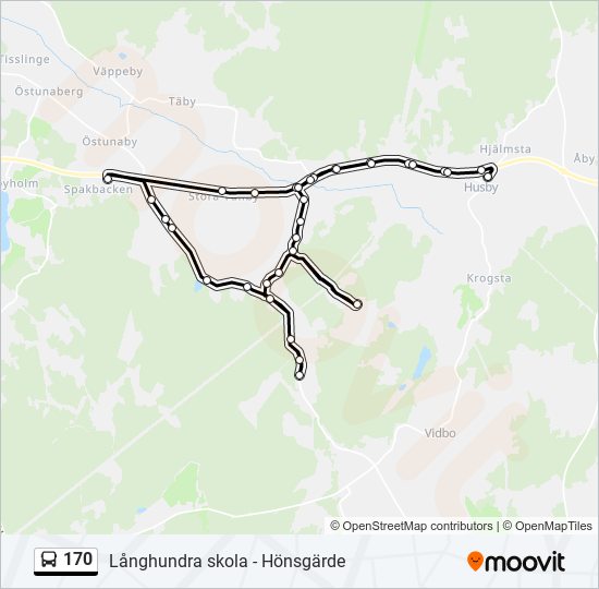 170 bus Line Map