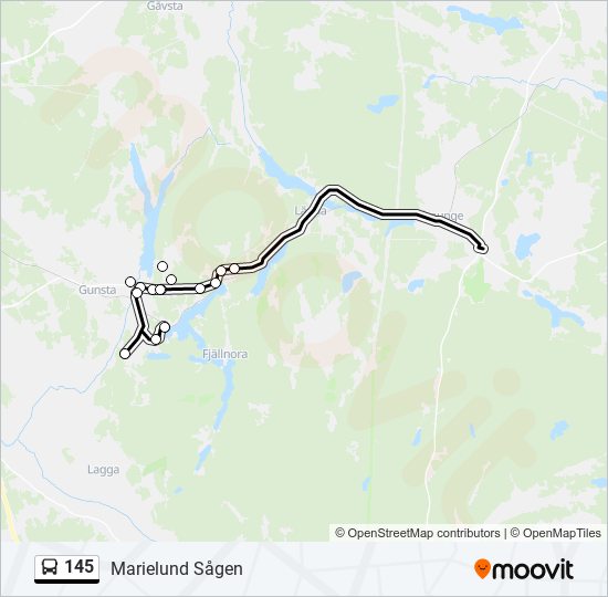 145 bus Line Map