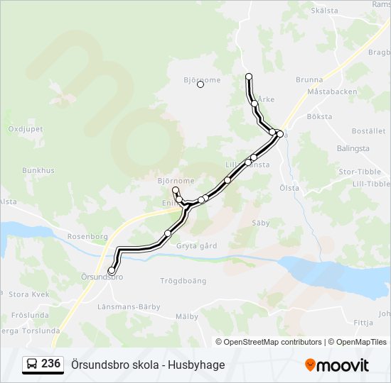 236 bus Line Map