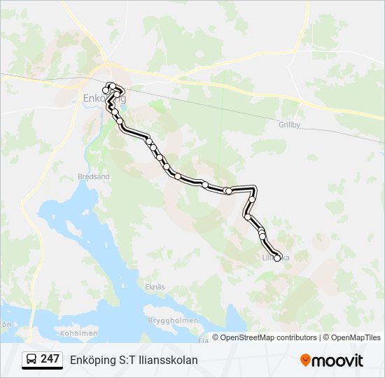 247 bus Line Map