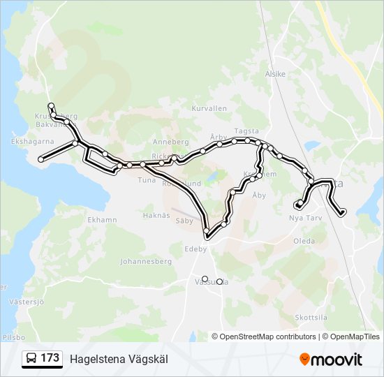 173 bus Line Map