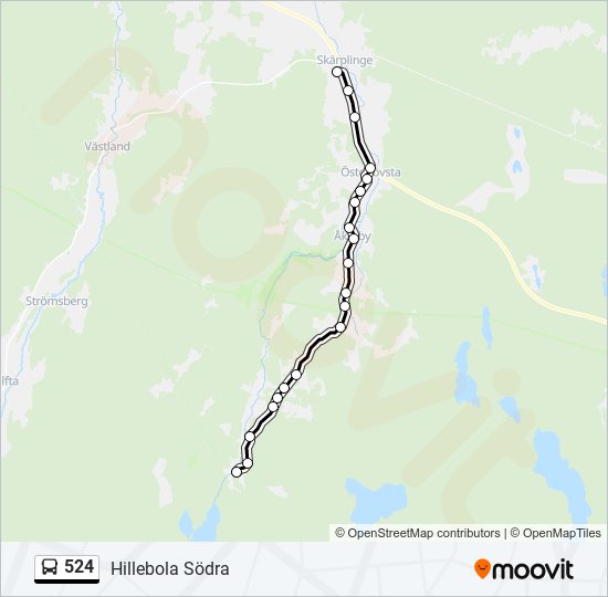 524 bus Line Map