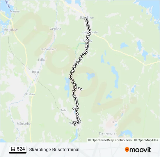 524 Bus Line Map