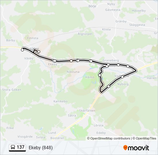 137 bus Line Map