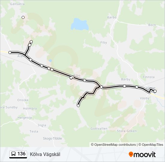 136 bus Line Map