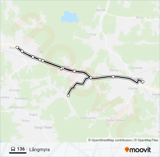 136 Bus Line Map