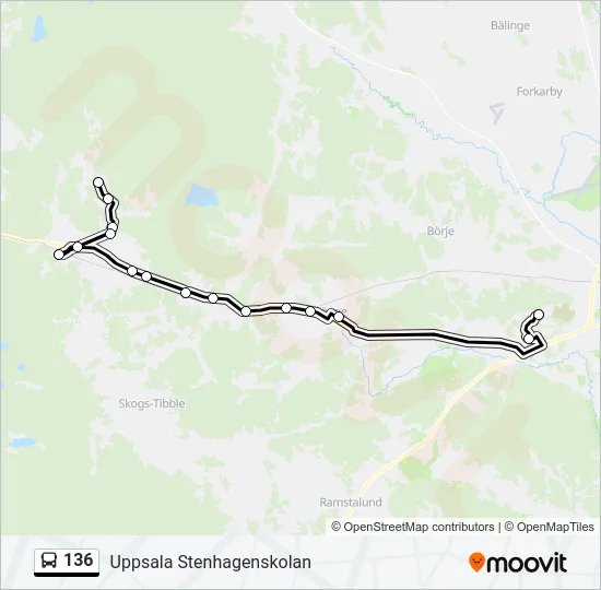 136 Bus Line Map
